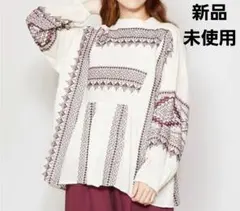 新品 チャイハネ Amina アミナ ボヘーノ刺繍トップス シャツ ブラウスのサムネイル