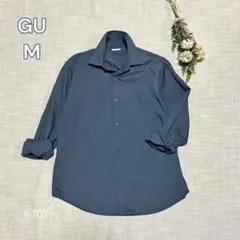GU ジーユー ドライ素材 長袖シャツ ネイビー Mサイズ