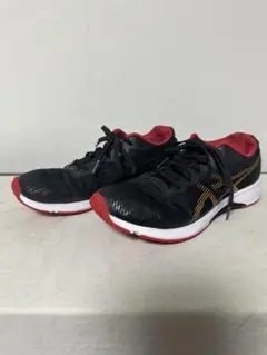 ASICS レーザービーム スニーカー 黒/赤 24.5cm