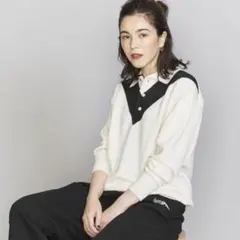 BEAUTY&YOUTH Vラインポロニットプルオーバー