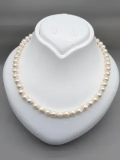 ⑧あこや本真珠 ネックレス 7mm セミバロック ピンク系 SILVER 本真珠