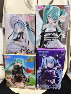 初音ミク ヴィンテージドール 雪ミク×クロミ 白薔薇 アウトドア 4個セット