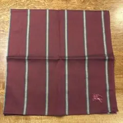 バーバリー　ストライプ　ハンカチ バーガンディ