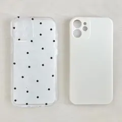iPhone 12 mini ドット柄ケース ソフトケース セット