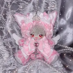 おすわりぬい服 ピンクニットねこちゃん 10㎝ぬいぐるみ にじぱぺ いつ