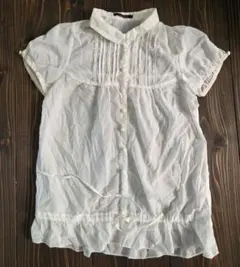 CIAOPANIC♡ ロング丈半袖ブラウス ホワイト　M 　シースルーのサムネイル