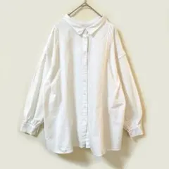 極美品✨サマンサモスモス SM2 リネン混 シャツ プリーツギャザーブラウス 白のサムネイル