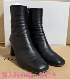 DIANA ダイアナ ショートブーツ スクエアトゥ チャンキーヒール 黒 23