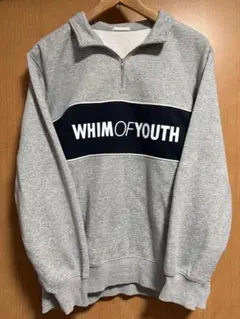 GU グレー スウェット ハーフジップ