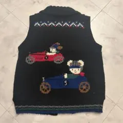 familiar 車刺繍 ニットベスト 110