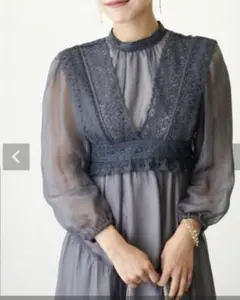 dorry doll レイヤードベスト×シアーオーガンジードレス