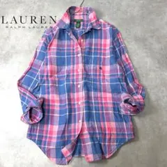 LAUREN RALPH LAUREN リネン100% マドラスチェック シャツのサムネイル