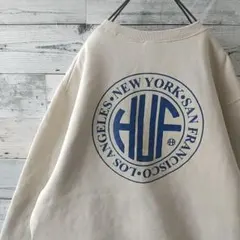 人気カラー・ロゴ☆ハフ 両面プリント サークルロゴ ビッグロゴ スウェット M