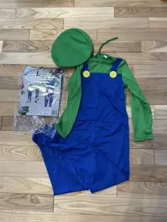 ルイージ コスチューム Lサイズ 帽子付き スーパーマリオ