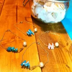 ブレスレット シェル ターコイズ パール サンゴ ビーチ