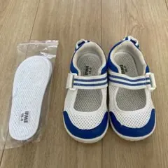 IFME イフミー　キッズ　上履き 白/青 メッシュ素材　15㎝