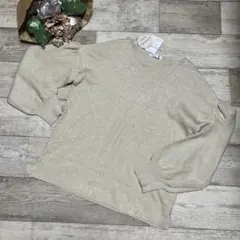 【新品タグ付き】DRESKIP ラメ　ベージュ　ニット　ワールド　L キラキラ