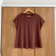 OMNES フレンチカットソー　半袖Tシャツ　プルオーバー　茶色のサムネイル