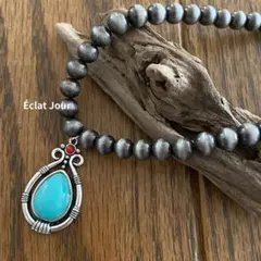 ネックレス ターコイズ ナバホ族 インディアンジュエリー 47cm ナホバ族