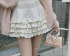 ♡新品✨インパン付き フリルレーススカート ホワイト