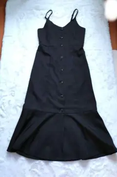 NICE CLAUP キャミワンピース 黒 フリーサイズ マーメイド シルエット