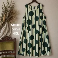 38美品　大きいサイズ　SHEIN corve グリーン　ワンピース　19号