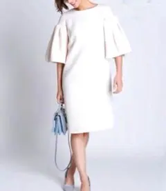 美品♡CELFORD ポンチコクーンワンピース/ホワイト - メルカリ
