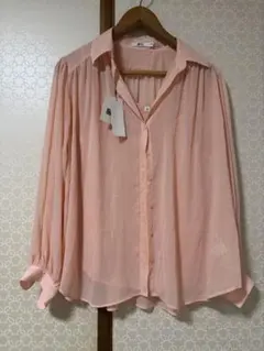 【UNIQLO : C】シアーシャツ キャミソールセット ピンク