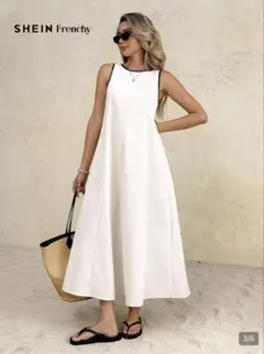 SHEIN Frenchy ノースリーブ ロングワンピース