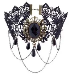 10 ゴシック チョーカー 新品 黒レース 豪華