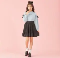 メゾピアノジュニア 後ろリボンランダムプリーツスカート140