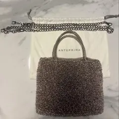 【美品】ANTEPRIMA スタンダードスクエア ミディアム ピンクシルバー