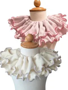 C*n様 【2枚セット】360°フリルスタイ 藤ピンク　アイボリー　メロウスタイ
