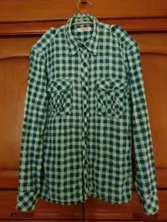 H.R. MARKET シャツ ターコイズ エメラルド チェック柄 日本製