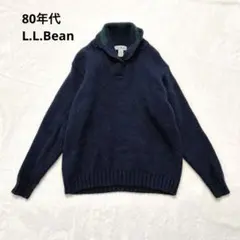 80s L.L.Bean 襟付きウールニット レディースM ヴィンテージ 香港製