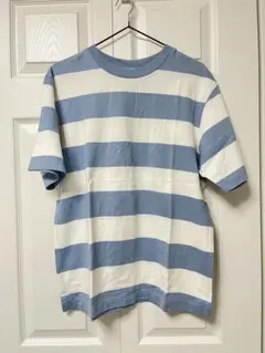 【UNIQLO】青と白のストライプ Tシャツ