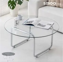 smoo ガラステーブル ローテーブル 韓国 円形 80cmのサムネイル