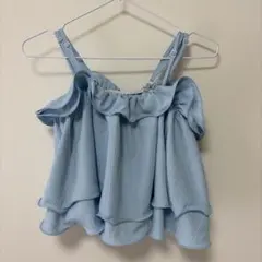 SHEIN フリル キャミソール ライトブルー Mのサムネイル