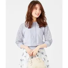 Feroux【洗える】レースコンビ ニット