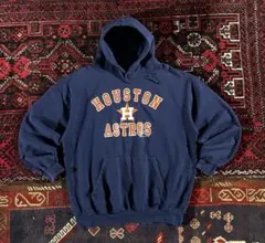 USA古着 MLB アストロズ プルオーバー パーカー ネイビー L