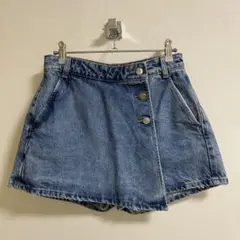 デニムミニスカート ラップスタイル