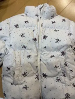 花柄中綿コート ホワイト 110