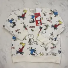 新品タグ付き PEANUTS 総柄トレーナー 95