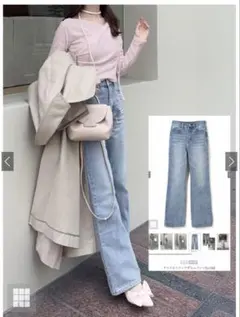 GRL ワイドセミフレアデニムパンツ[cu136]