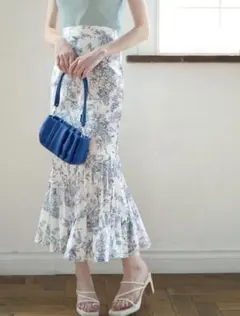 GRL 花柄プリーツ切替マーメイドスカート[al111]