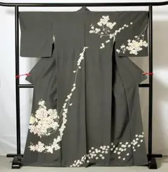 7684■　L寸　ロング　京友禅　優美な花枝文様　美品