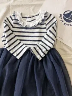 プチバトー　ワンピース　18m81cm☆ボーダー　チュールスカート