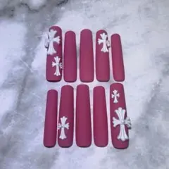 「現品」　オーダー可能　クロムネイル　マットネイル　ロングネイル　ギャルネイル