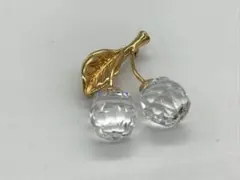 美品 ■ スワロフスキー Swarovski ブローチ クリスタル さくらんぼのサムネイル