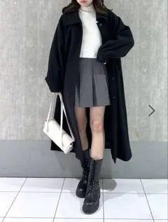 【美品】Heather ヘザー　ウーリーテック2WAYロングコート